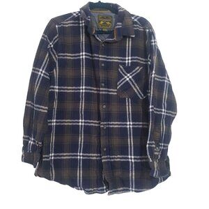 Anchorage Mens Blue Plaid‎ Flannel Cotton Button Down Shirt Size XL Outdoor